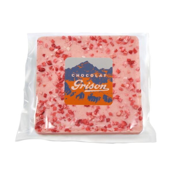Grison Bergschokolade Weiss Erdbeere, 50g
